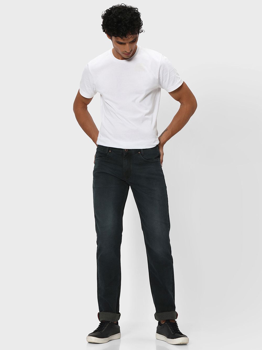 Olive Narrow Fit Denim Deluxe Stretch Jeans