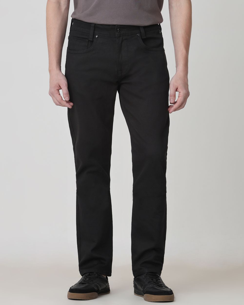 Jet Black Straight Fit Jeans