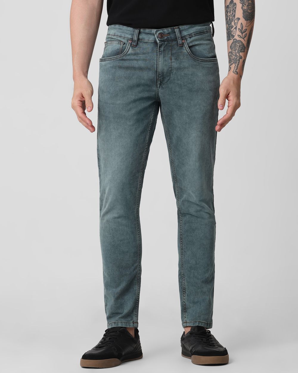 Tinted Ankle Length Denim Deluxe Stretch Jeans