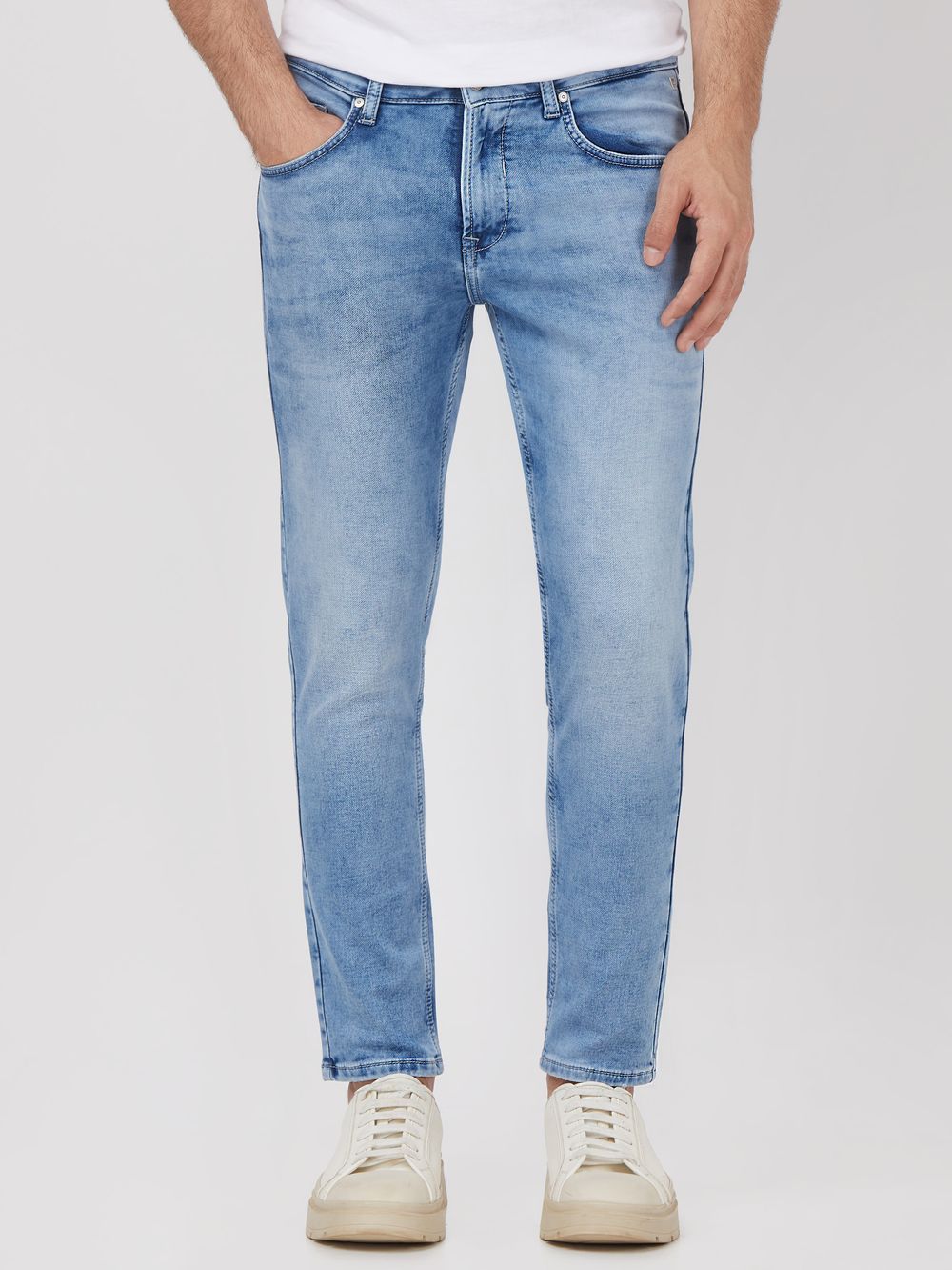 Light Blue Ankle Length Denim Deluxe Stretch Jeans