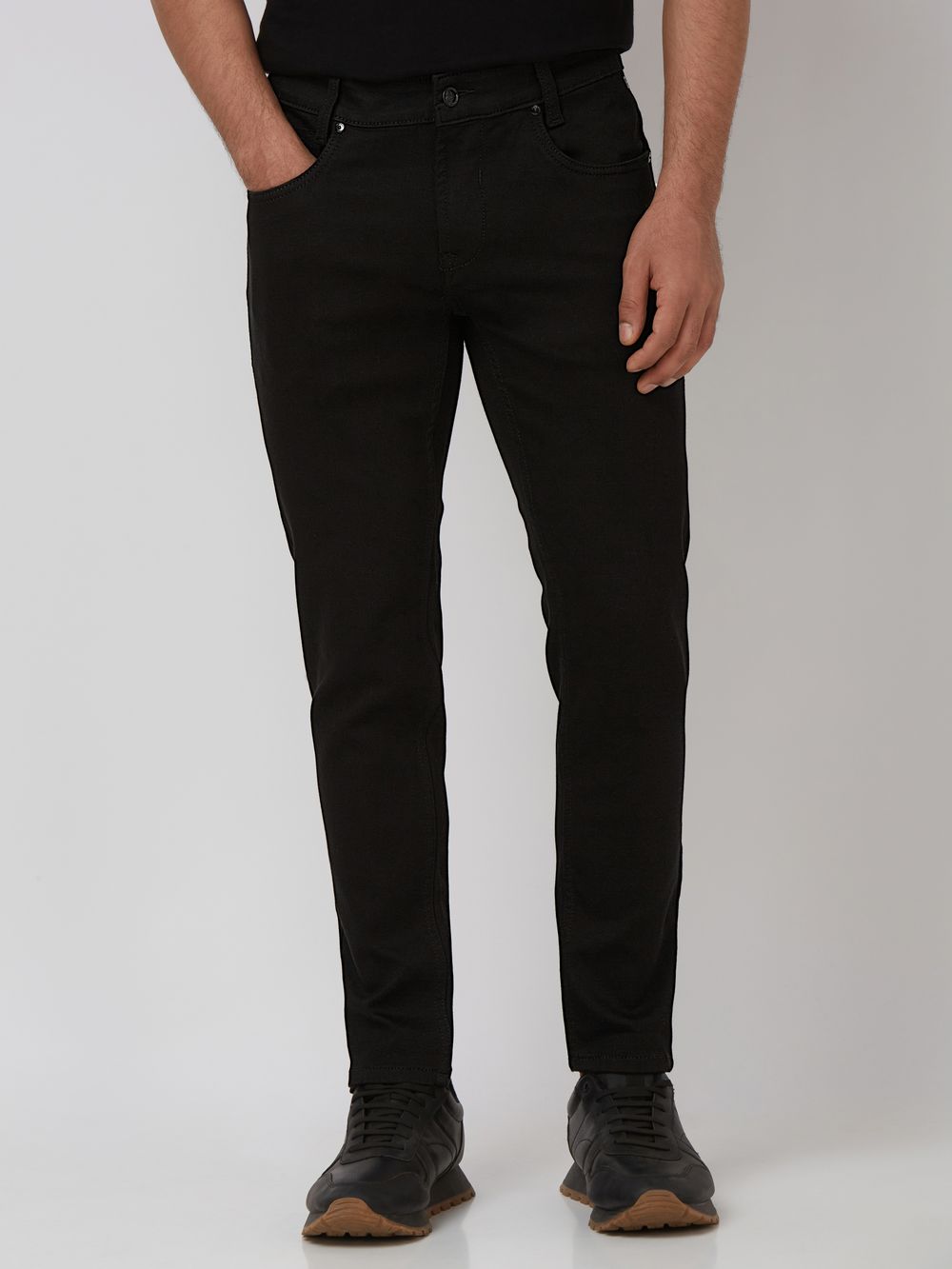 Jet Black Ankle Length Denim Deluxe Stretch Jeans