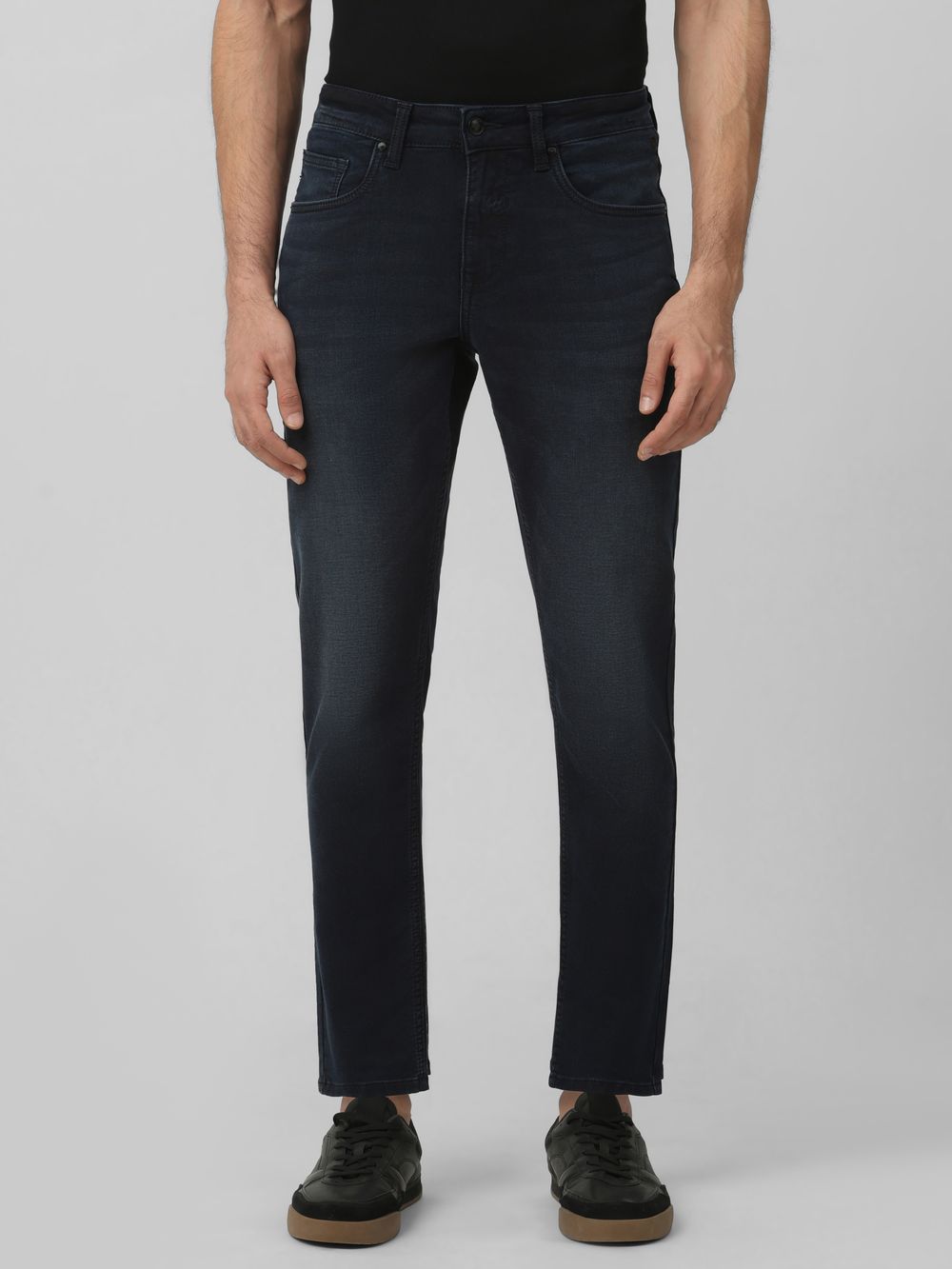 Blue Black Ankle Length Denim Deluxe Stretch Jeans
