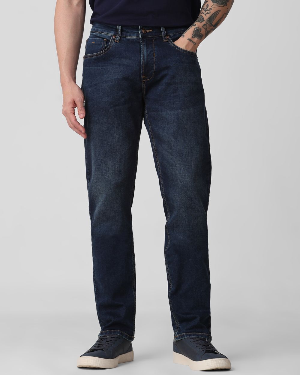 Tinted Straight Fit Denim Deluxe Stretch Jeans