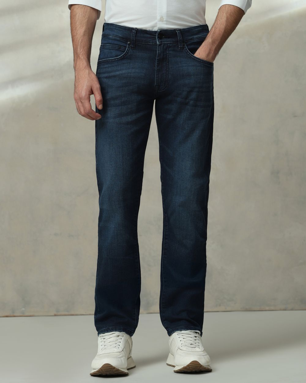 Blue Black Straight Fit Jeans
