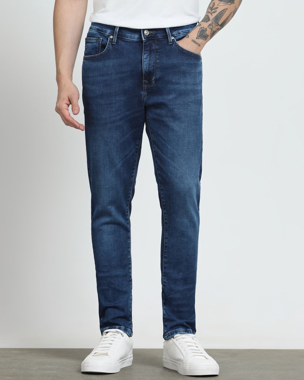 Mid Blue Skinny Fit Jeans