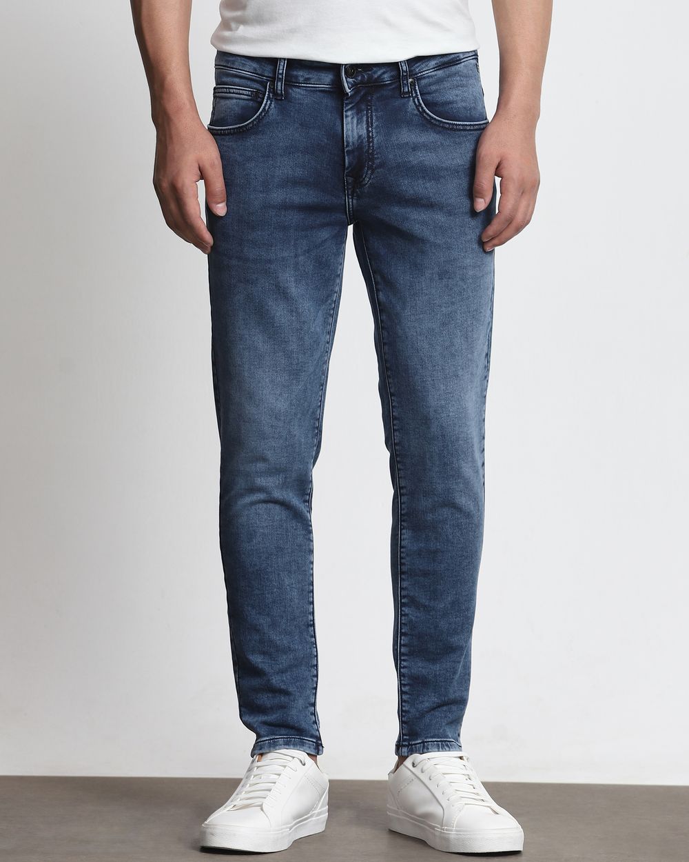 Dark Indigo Blue Ankle Length Jeans