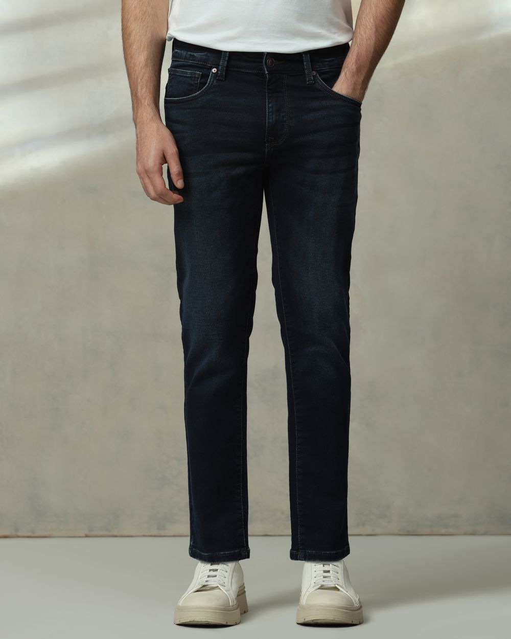 Blue Black Ankle Length Jeans