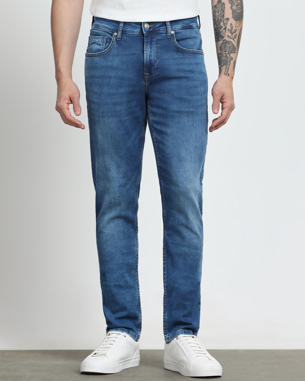 Mid Blue Super Slim Fit Jeans