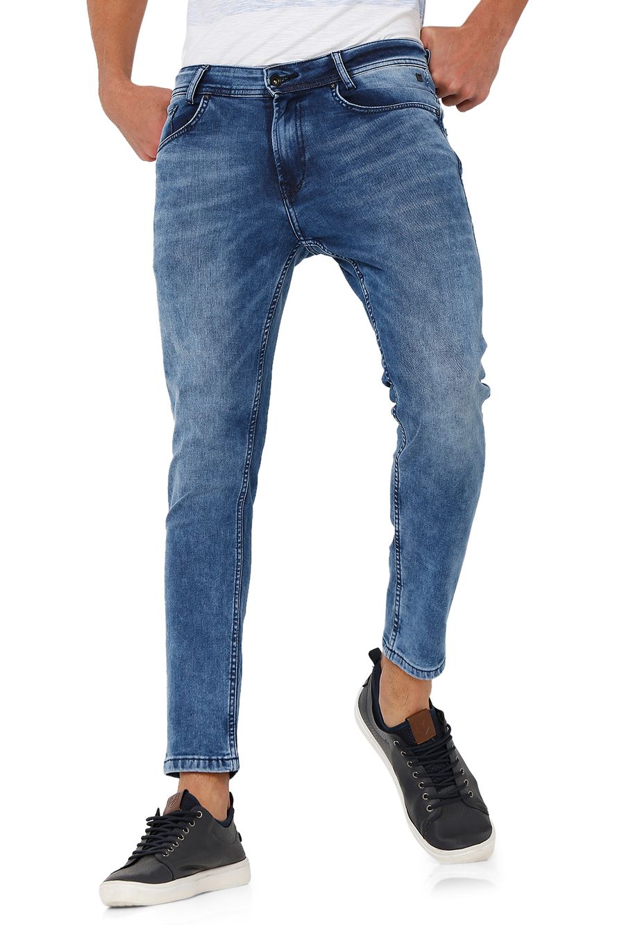 Mid Blue Ankle Length Original Stretch Jeans