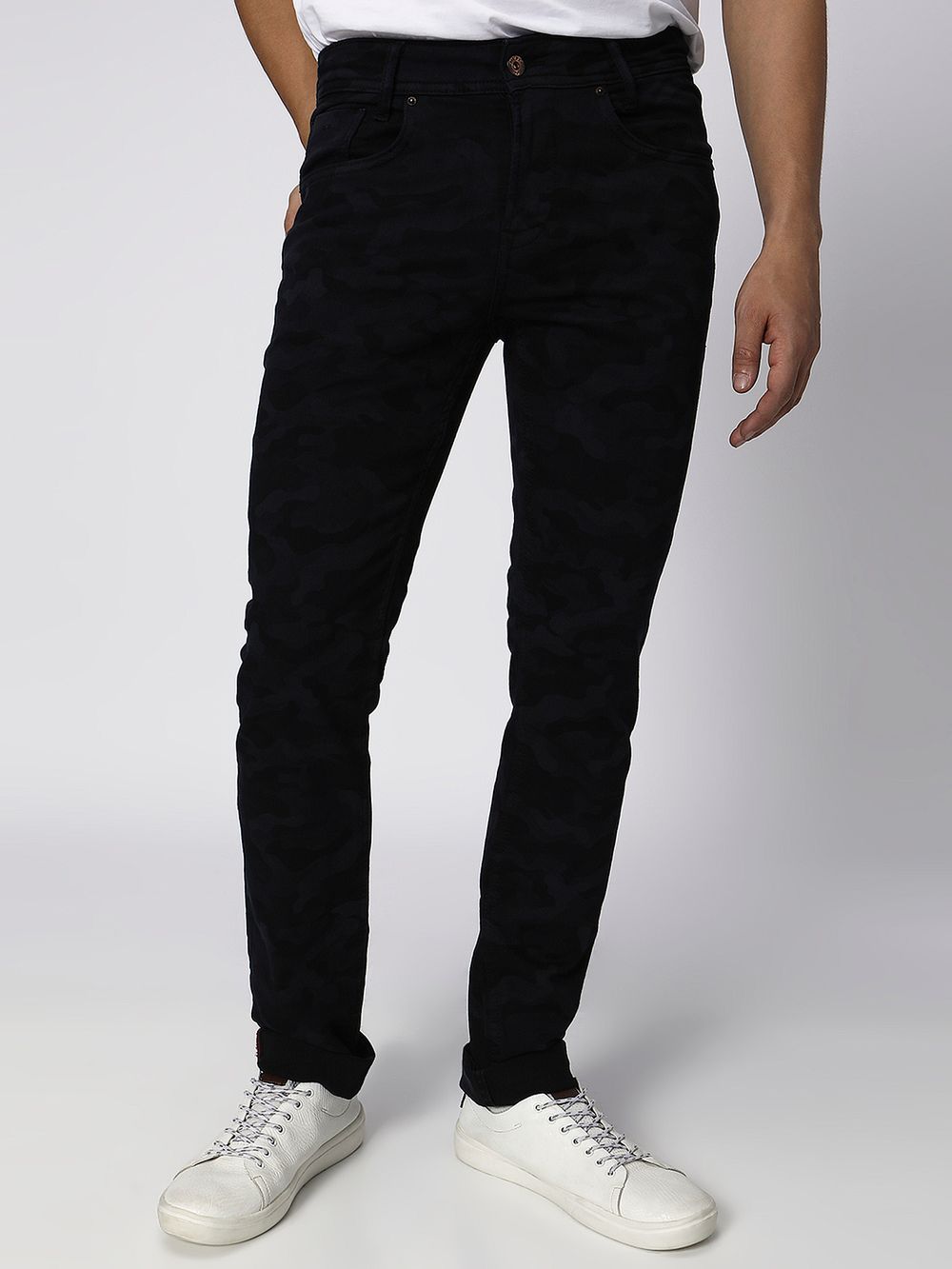 Black Super Slim Fit Distressed Stretch Jeans