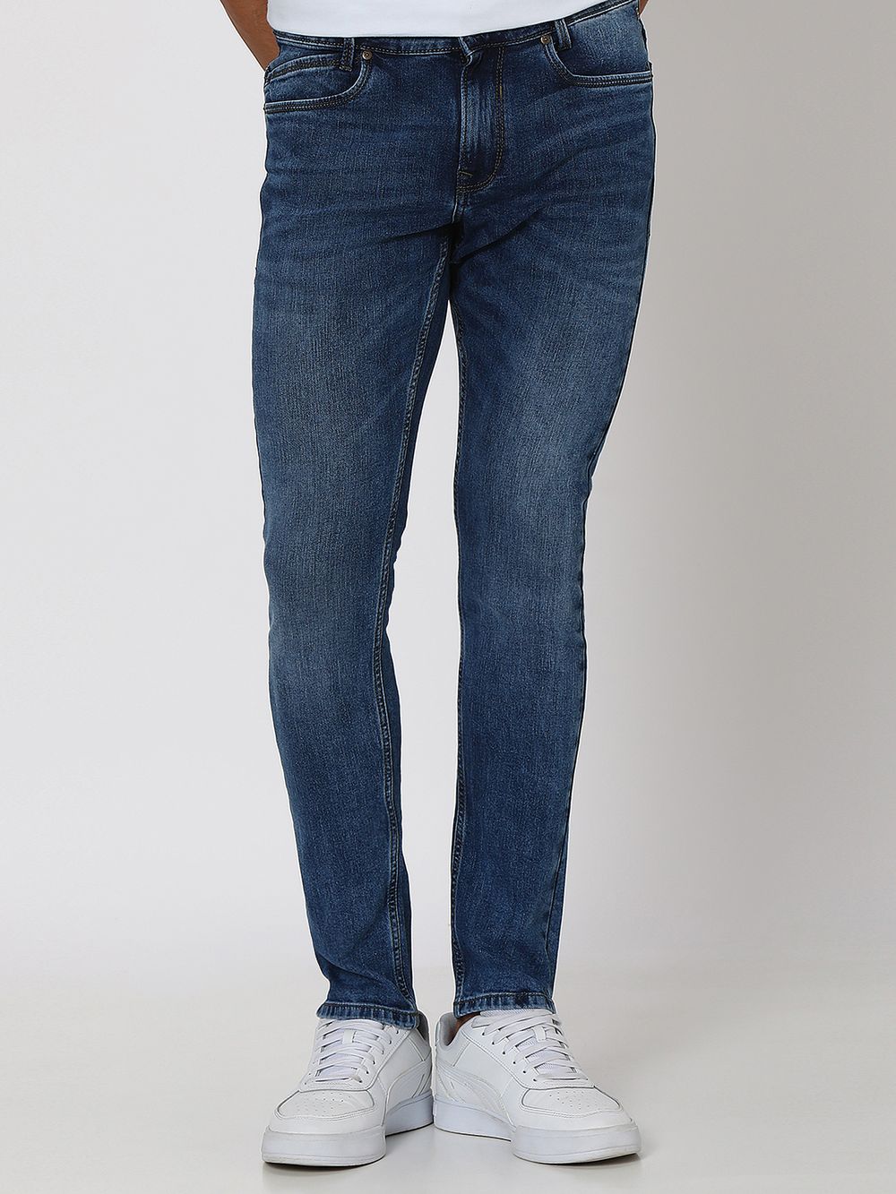 Buy Indigo Blue Skinny Fit Originals Stretch Jeans Online at Muftijeans
