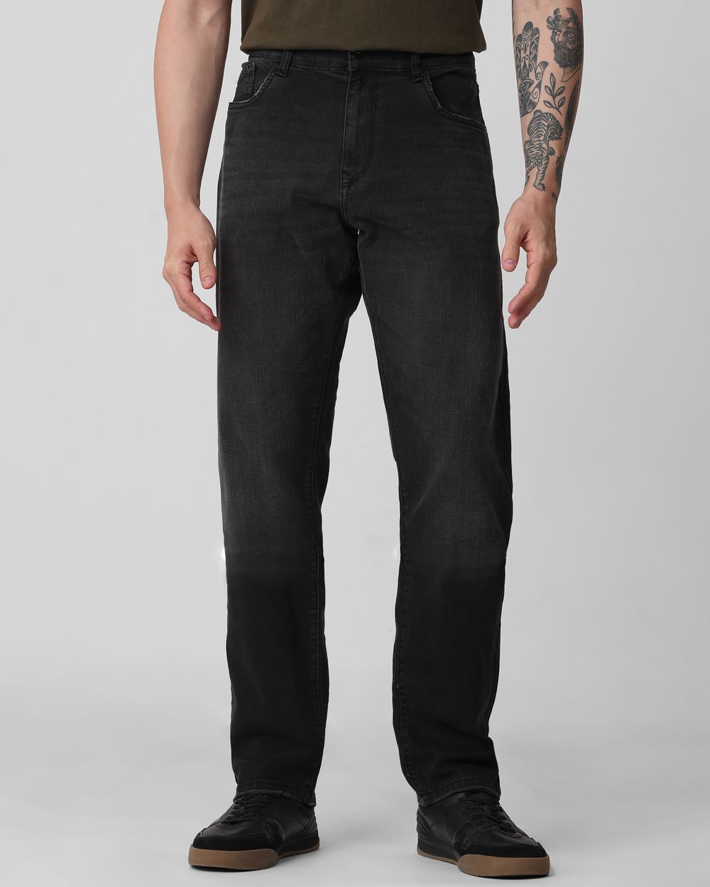 Black Loose Fit Originals Stretch Jeans