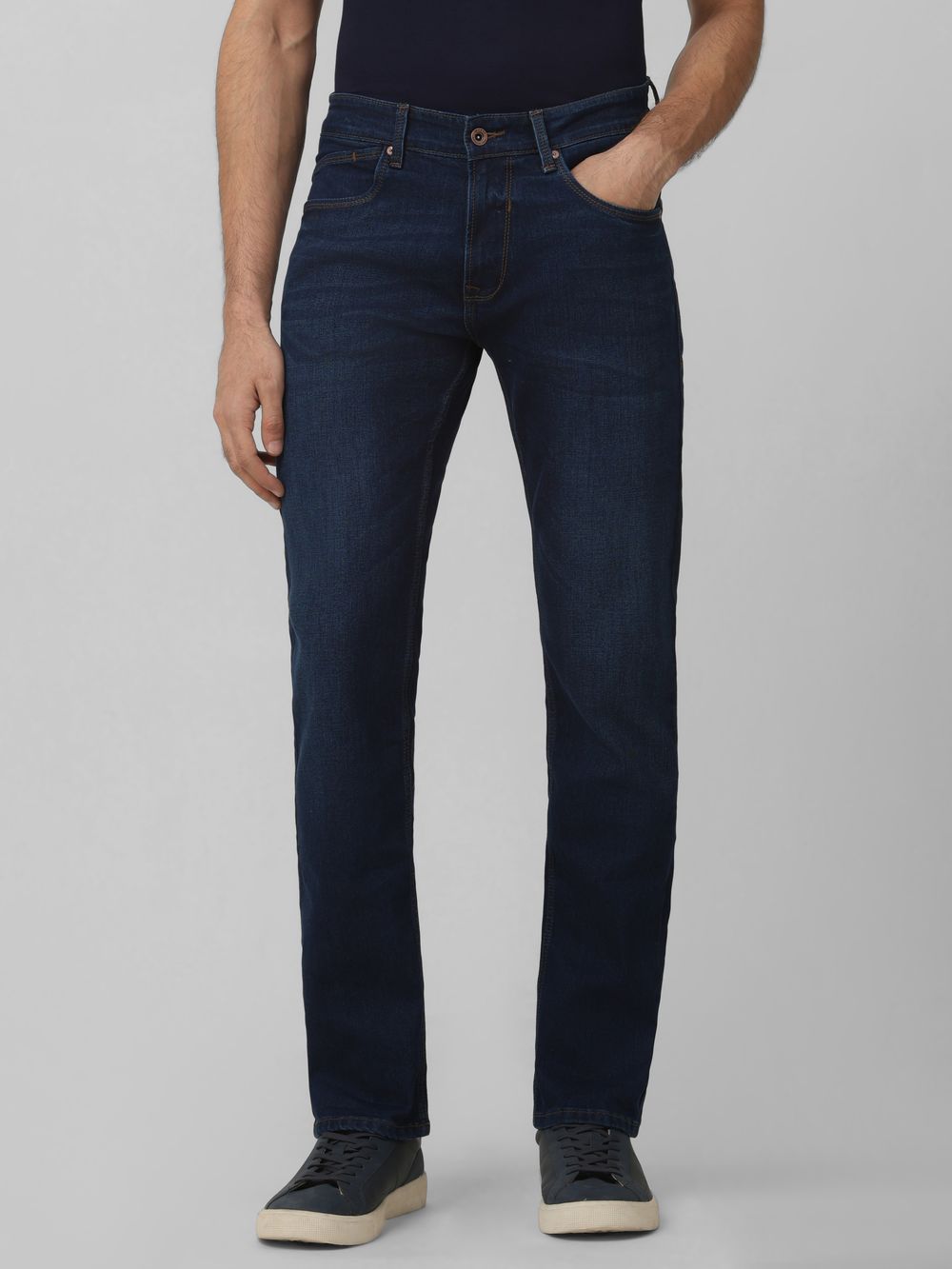 Dark Indigo Blue Straight Fit Originals Stretch Jeans