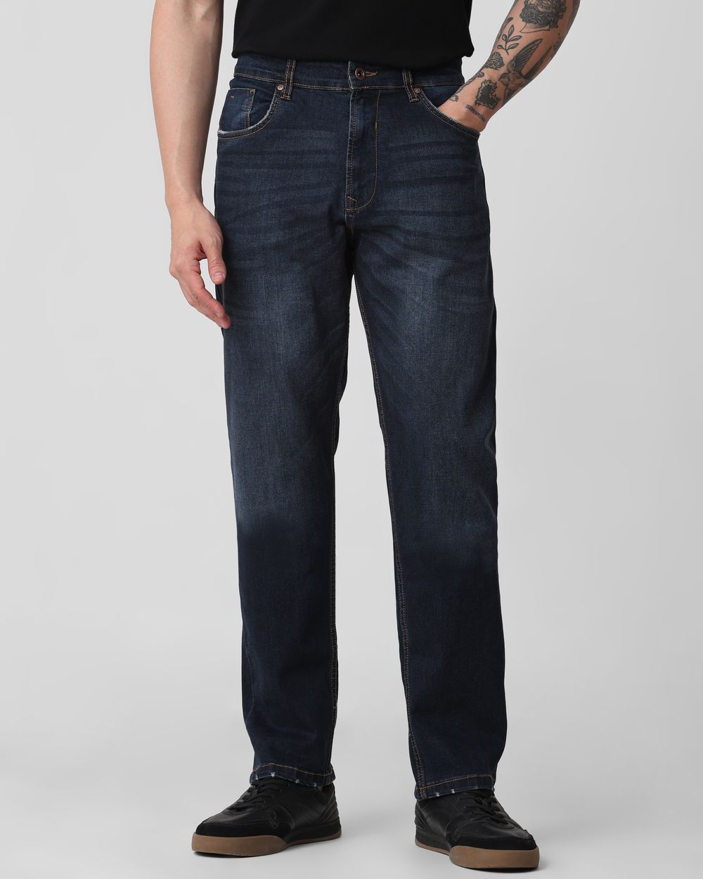 Blue Black Loose Fit Originals Stretch Jeans