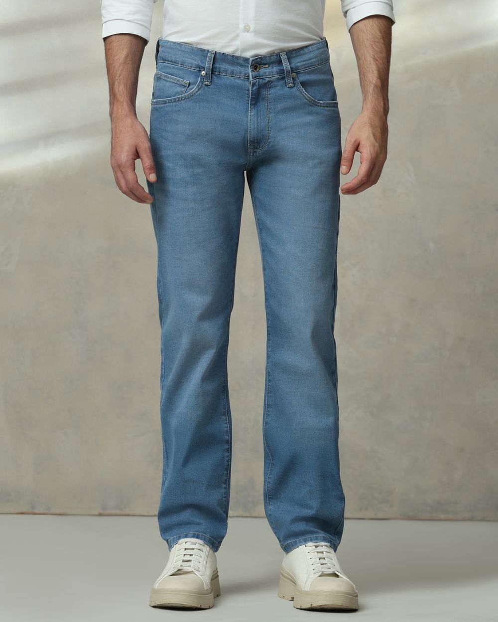 Mid Blue Straight Fit Jeans