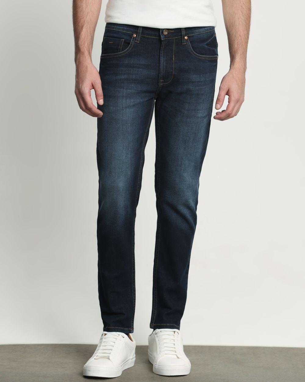 Blue Black Ankle Length Jeans