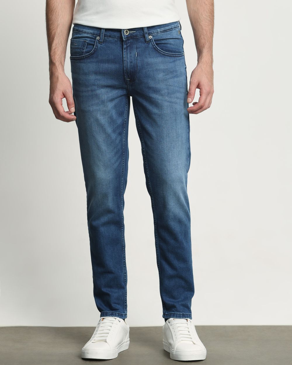 Mid Blue Ankle Length Jeans
