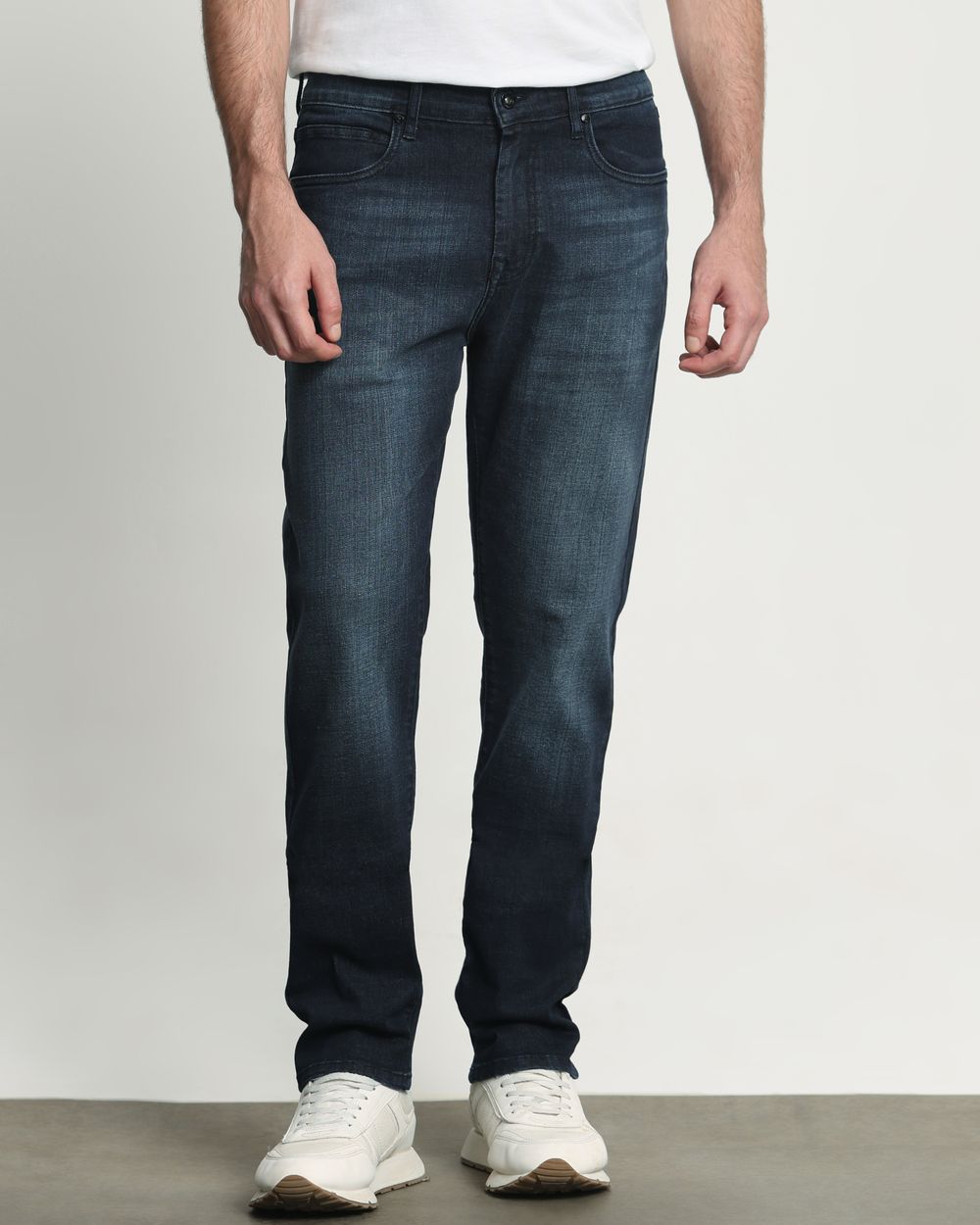Blue Black Relaxed Straight Fit Jeans