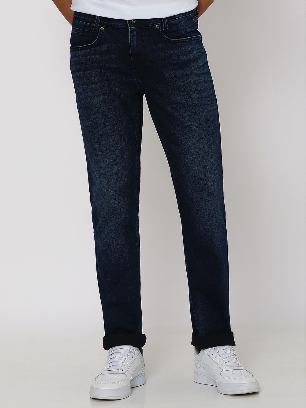 Deep Indigo Blue Super Slim Fit Originals Stretch Jeans