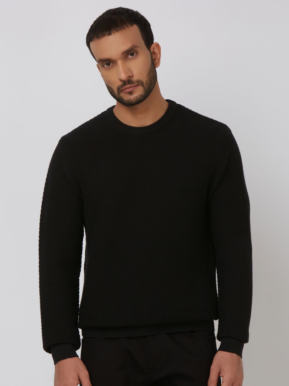 Buy Textured Slim Fit Sweater Online at Muftijeans