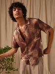 Brown Abstract Print Loose Fit Casual Shirt