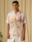 Grey Digital Print Loose Fit Casual Shirt