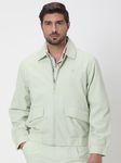 Light Green Seersucker Slim Fit Jacket