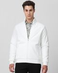 White Textured Puffer Slim Fit Jacket
