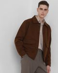 Brown Flannel Relaxed Fit Jacket