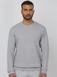 Light Grey Textured Plain Slim Fit T-Shirt