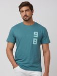 Teal Applique Plain Slim Fit Slub Jersey T-Shirt