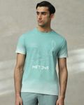 Turquoise Ombre Graphic Slim Fit T-Shirt