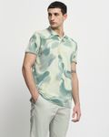 Sage Abstract Print Slim Fit T-Shirt