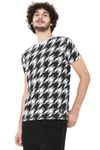 White Houndstooth Graphic Tee