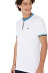White Tipped Collar Knnitted Pique Henley