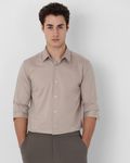 Light Grey Stretch Plain Slim Fit Casual Shirt