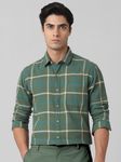 Green Flannel Check Slim Fit Casual Shirt