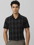 Black Large Check Slim Fit Casual Shirt