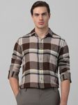 Brown Flannel Check Slim Fit Casual Shirt