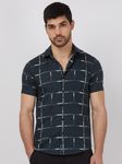 Dark Green Large Check Slim Fit Casual Shirt