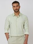 Light Green Candy Stripe Stretch Slim Fit Casual Shirt