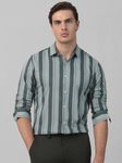 Grey Broad Stripe Slim Fit Casual Shirt