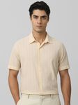 Sage Textured Stripe Slim Fit Casual Shirt