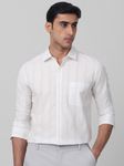 White Textured Stripe Slim Fit Casual Shirt