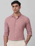 Pink Corduroy Plain Slim Fit Casual Shirt