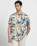 Multi Abstract Print Slim Fit Casual Shirt