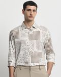 Brown Bandana Print Slim Fit Casual Shirt
