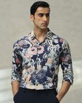 Multicolour Floral Print Slim Fit Casual Shirt