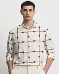 Off White Large Check Slim Fit Casual Shirt