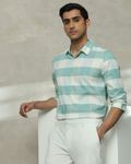 Sage Large Check Slim Fit Casual Shirt